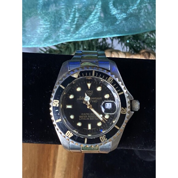 Jules Jurgensen Watch Sea Diver 7371 Two Tone Screw-Down Crown Water Resistant - Picture 2 of 12